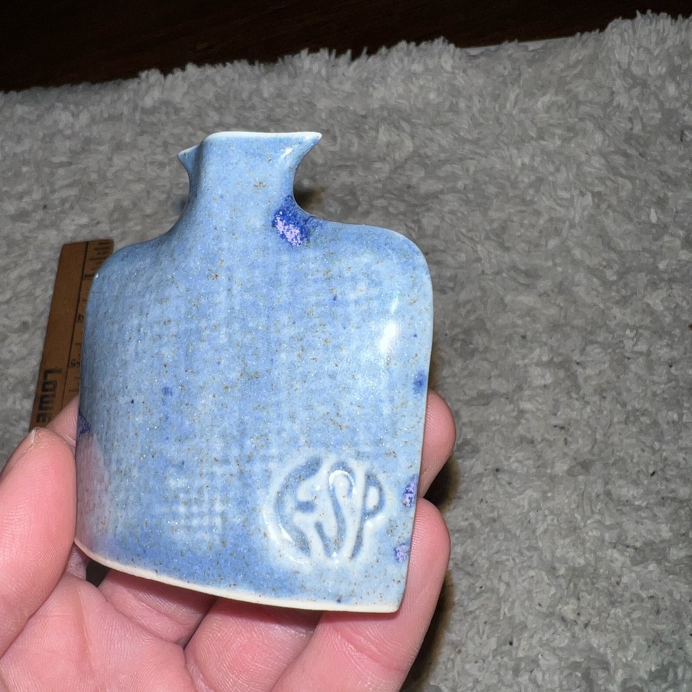 Earth & Sky Pottery Artisan Blue & Purple Ceramic Vase Small - Picture 8 of 9